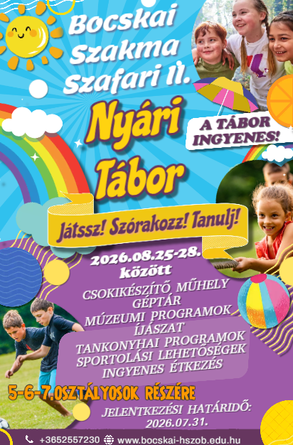 Nyári tábor a Bocskaiban!